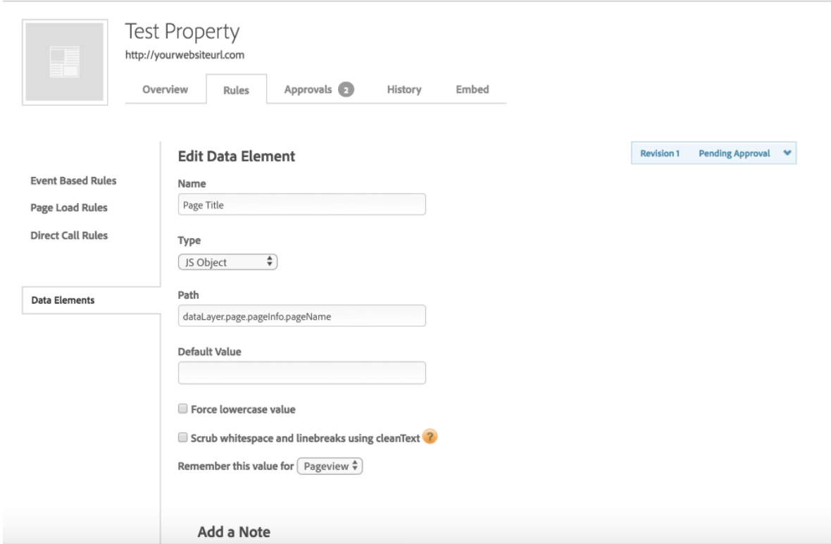 data elements in DTM property