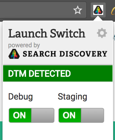 launch switch for testing and debugging in staging after AEM-DTM-Target integration