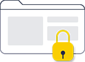 vector of a content folder and a gear representing a smooth web content management