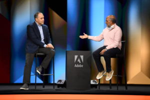 Chegg CEO Dan Rosensweig with Adobe CEO Shantanu Narayen