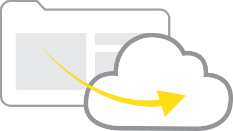 an arrow showing transformation from legacy data centres or wcms to cloud or advanced systems