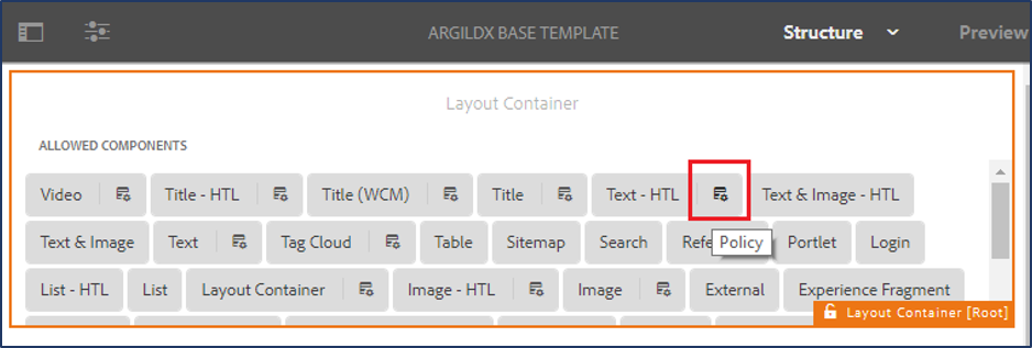 editing configurations with design dialog of a component