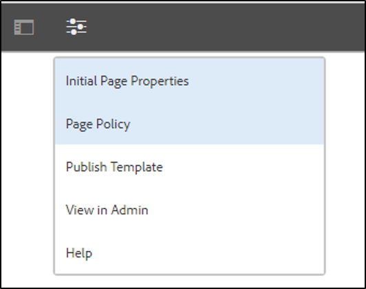 steps for applying page policy to the newly created template