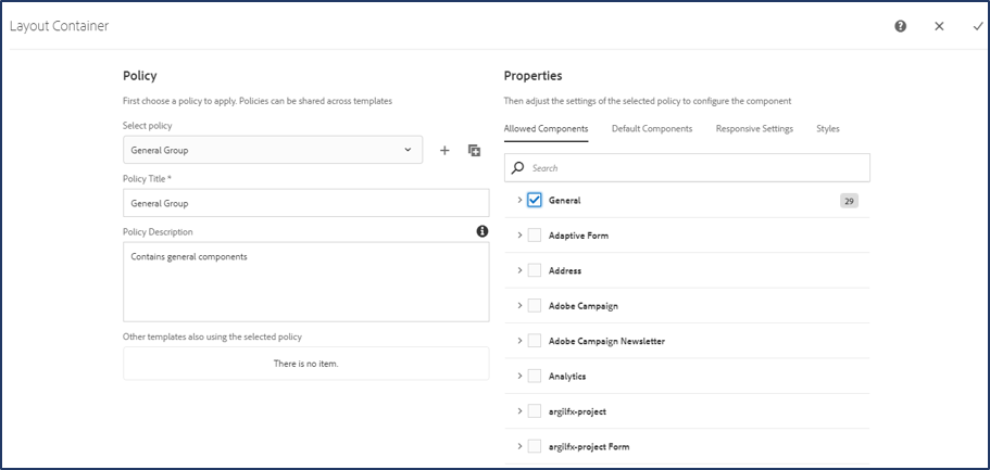 adjusting the settings of the selected policy