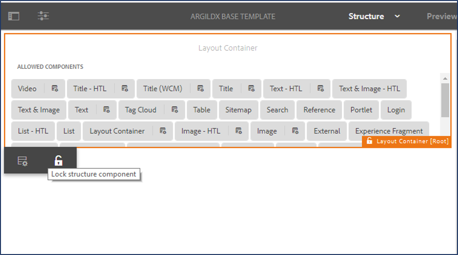 feature for locking and unlocking components