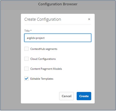 a demonstration of creating editable templates configuration in configuration browser